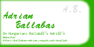 adrian ballabas business card